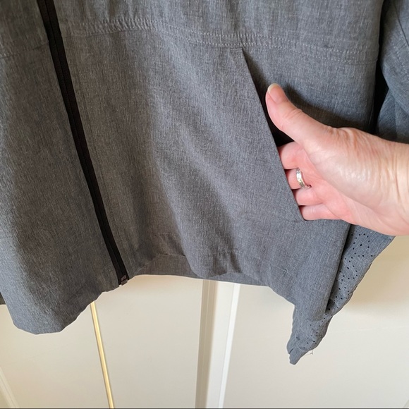 Calia by Carrie Underwood Woven Full Zip Jacket Caviar Heather Size Medium - Picture 4 of 14